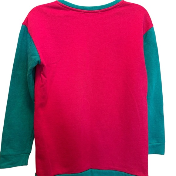 Holiday Festive Red and Green Reindeer Ugly Sweatshirt - Picture 2 of 14